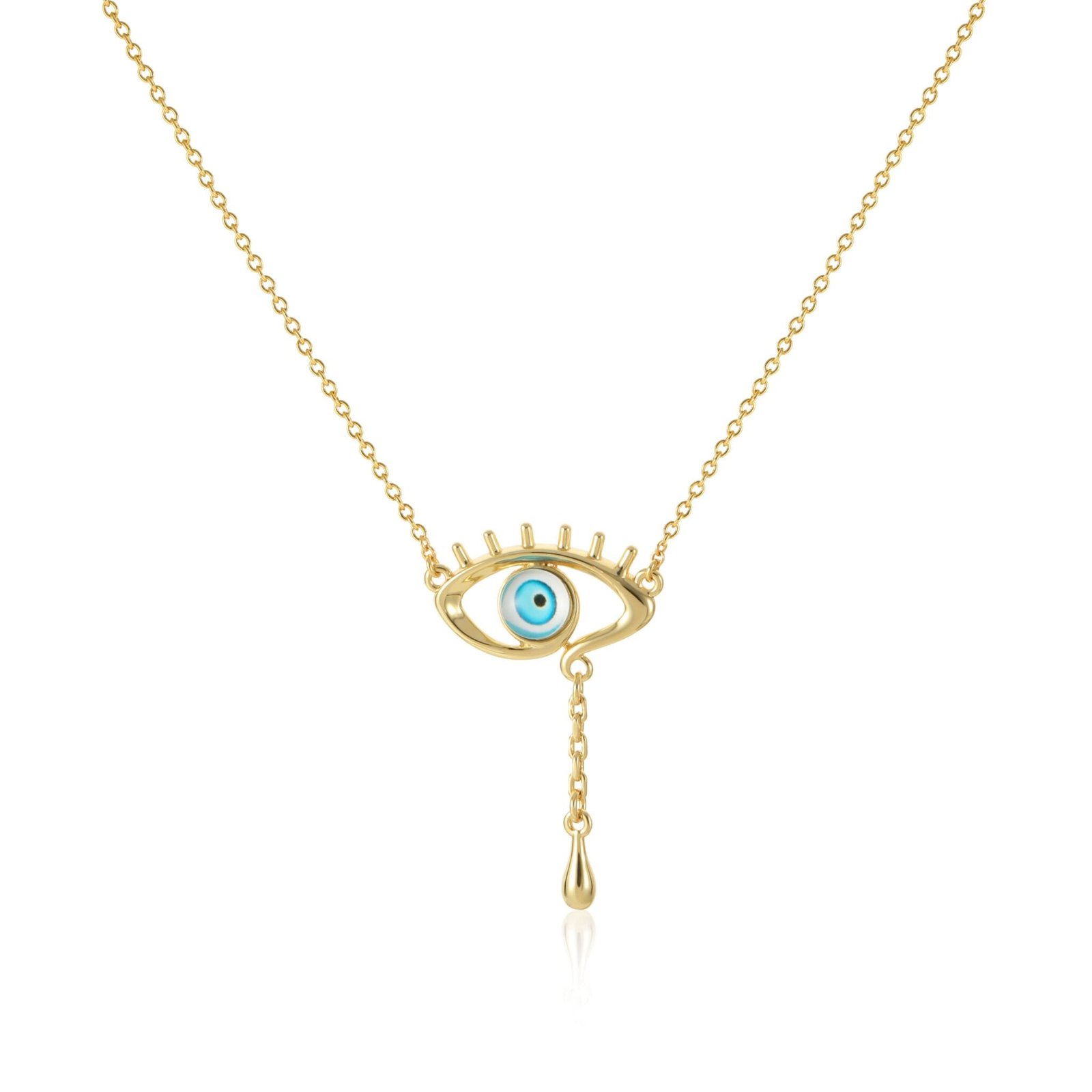 elegant gold eye pendant necklace