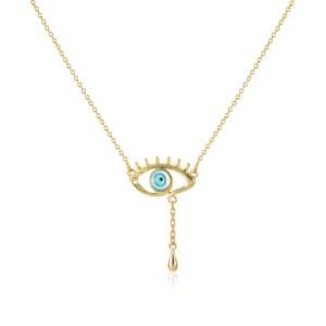 elegant gold eye pendant necklace