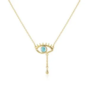 elegant gold eye pendant necklace