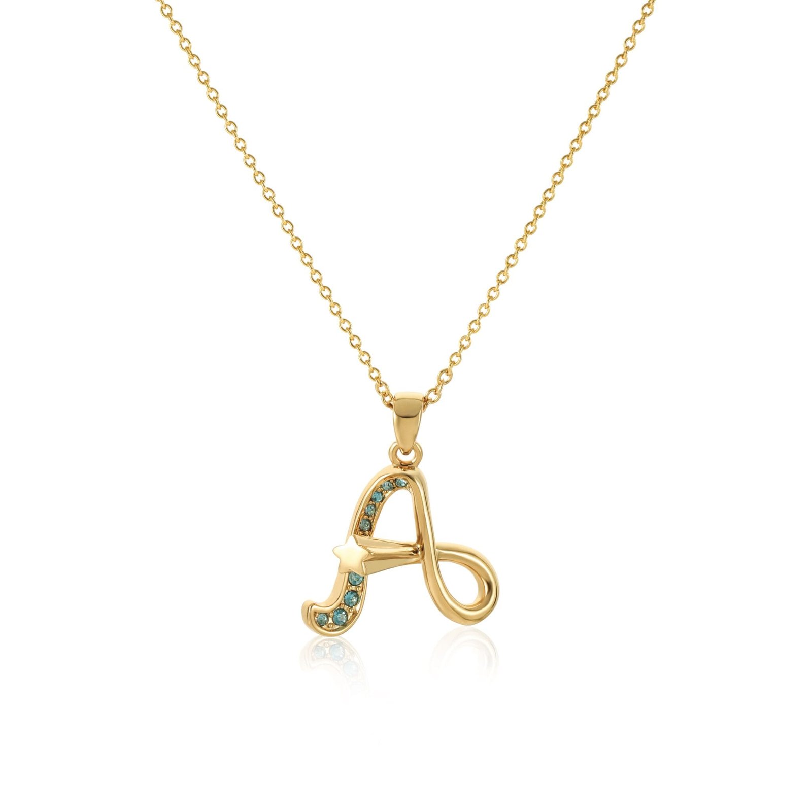 elegant gold necklace with blue stones