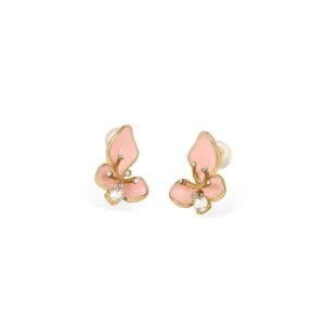 elegant pink flower earrings