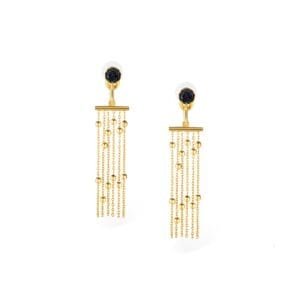 gold cascading chains earrings