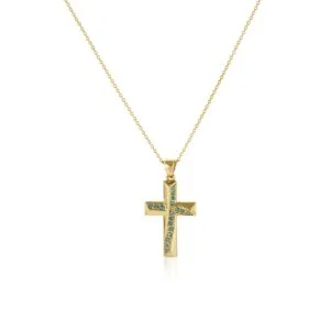 gold cross pendant necklace