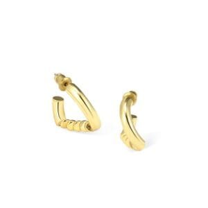 gold hoop earrings with twisted pattern