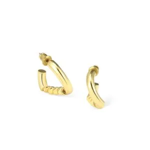 gold hoop earrings with twisted pattern