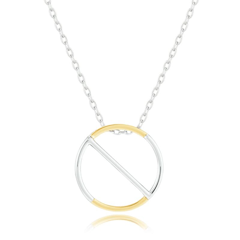 letter N circle pendant necklace