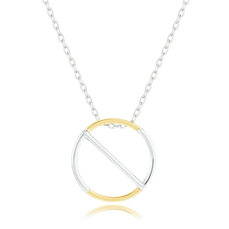 letter N circle pendant necklace