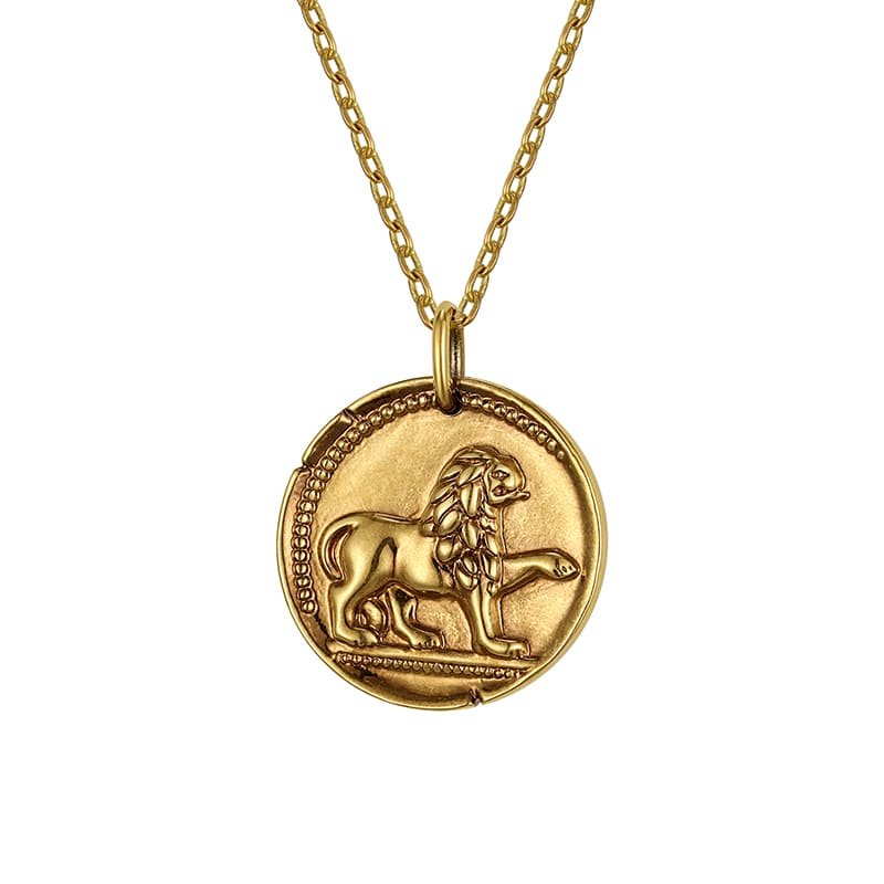lion medallion necklace