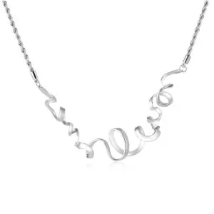 modern twisted silver necklace