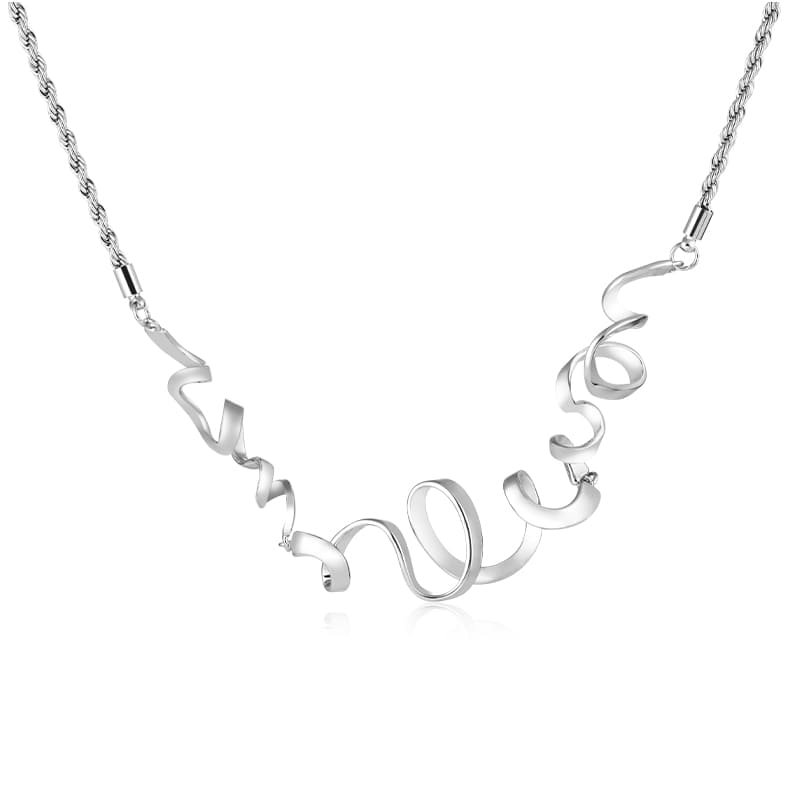 modern twisted silver necklace