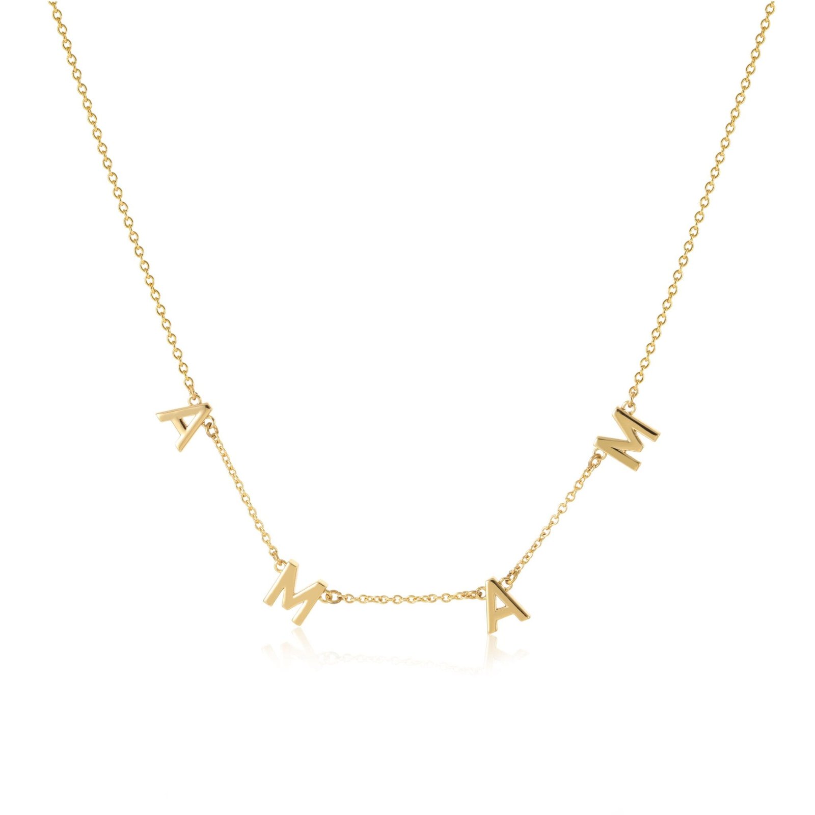personalized gold alphabet necklace