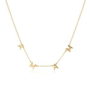 personalized gold alphabet necklace