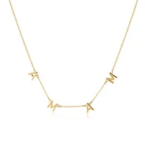 personalized gold alphabet necklace