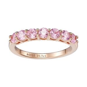 pink zircon rose gold ring