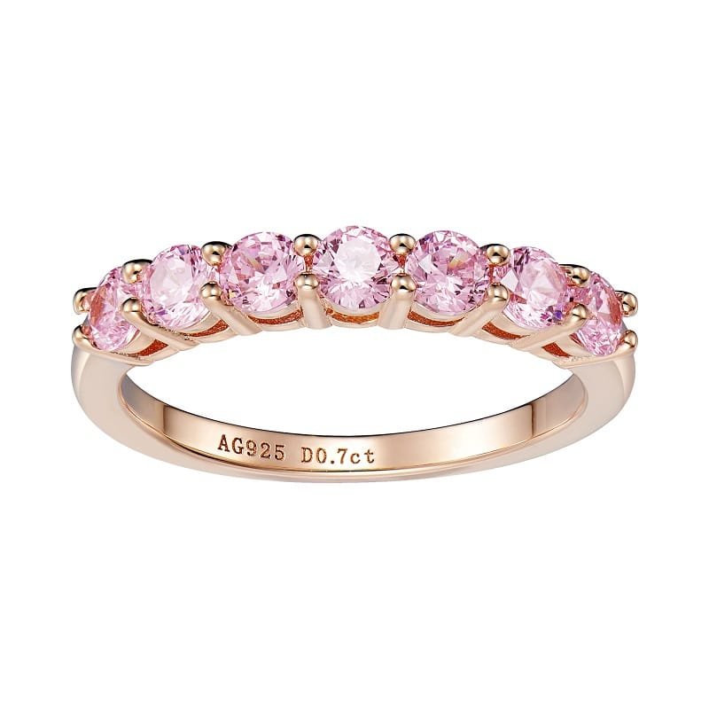pink zircon rose gold ring
