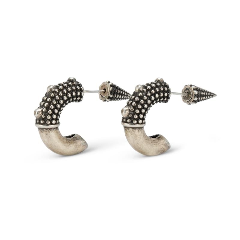silver textured earrings