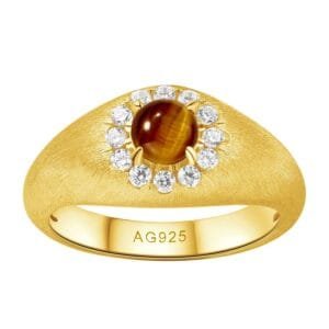 tiger's eye gold ring