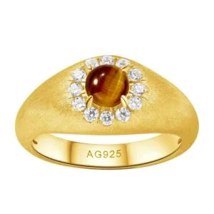 tiger's eye gold ring