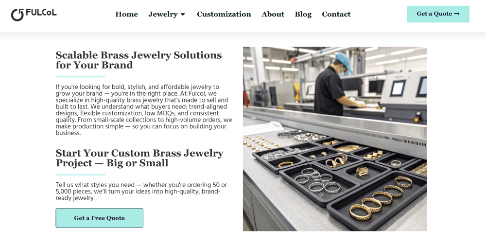 Fulcol brass jewelry manufacturers