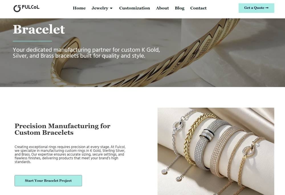 custom bracelet jewelry manufacturer