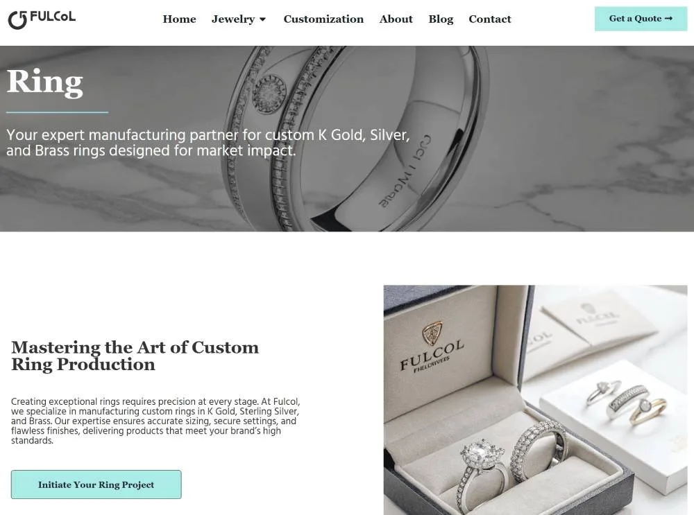 custom ring jewelry manufacturer