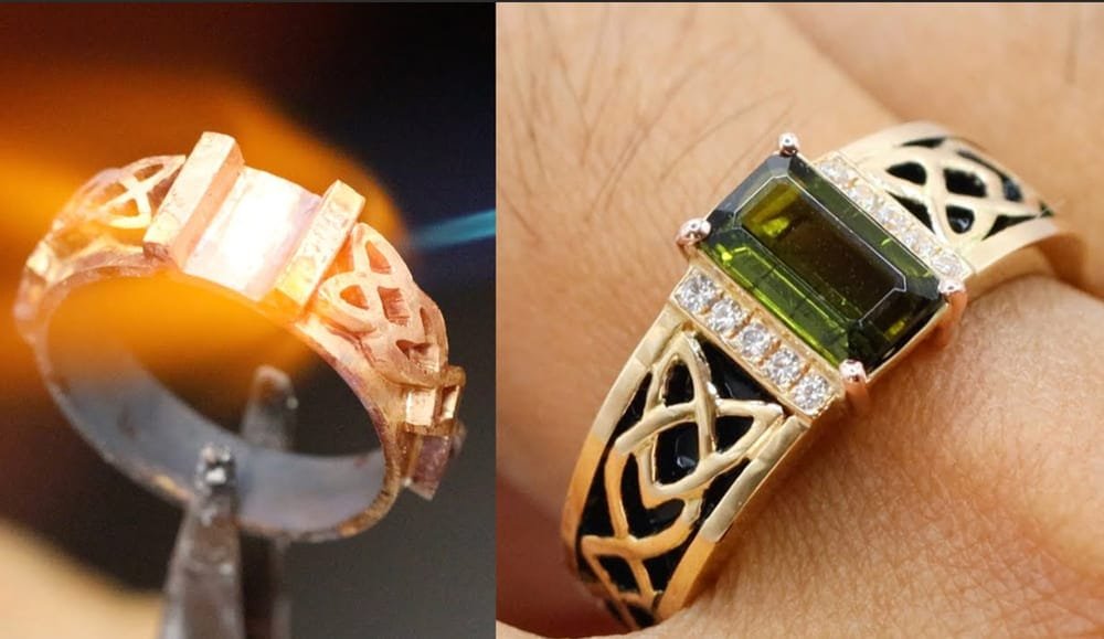 Gold plated silver ring