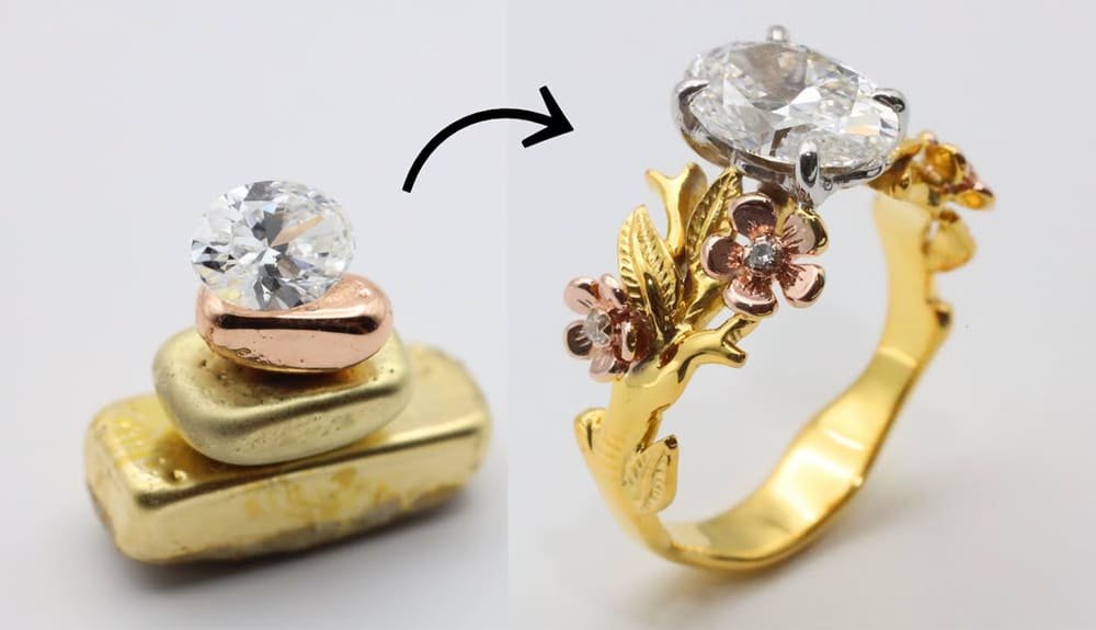 Gold plated silver ring