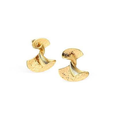 gold textured earrings