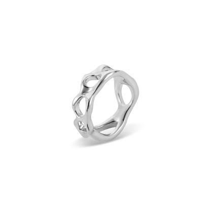 modern and minimal style silver ring